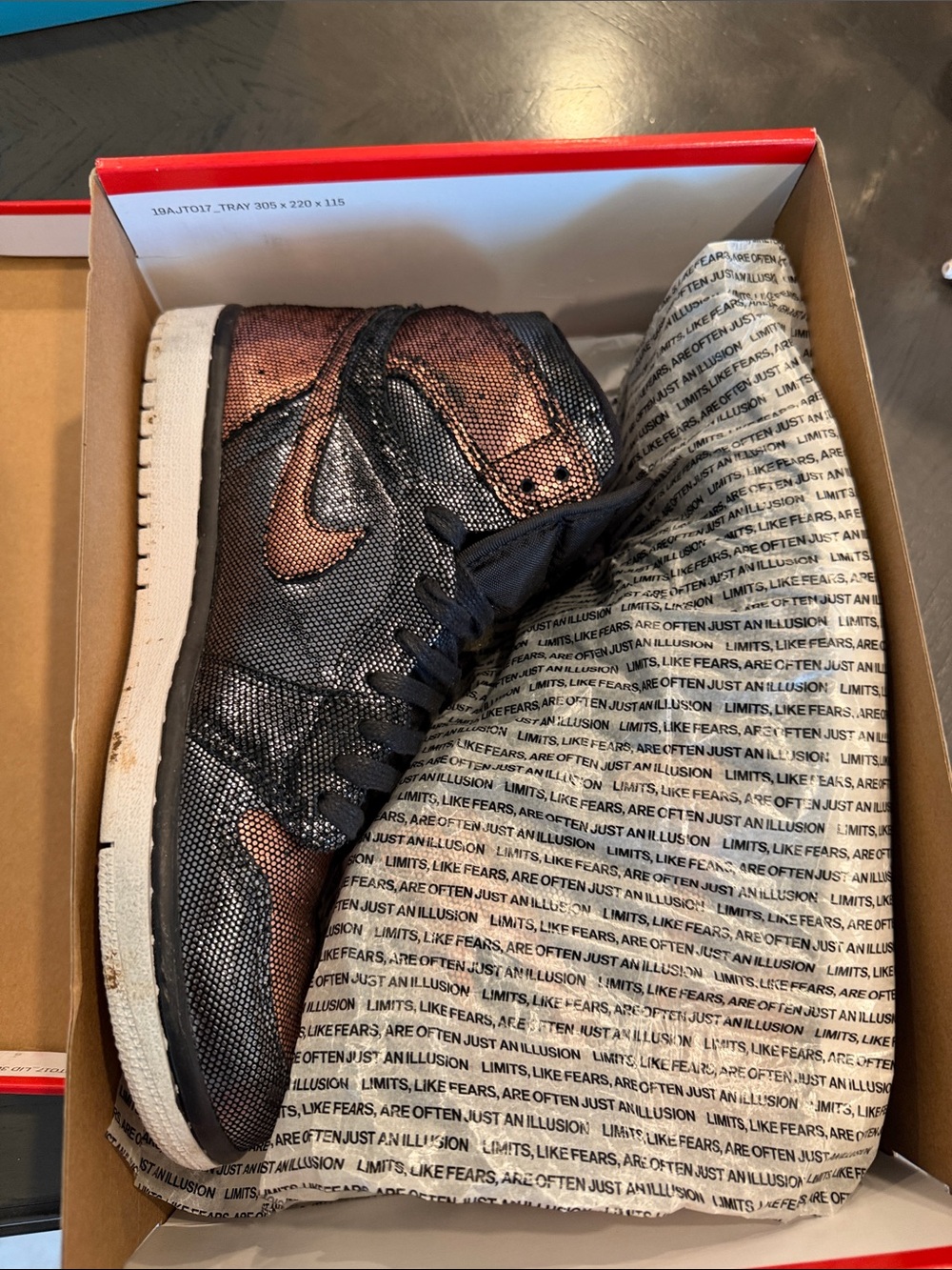 Nike womens Dunk High Iridescent Black/Bronze Athletic Sneaker